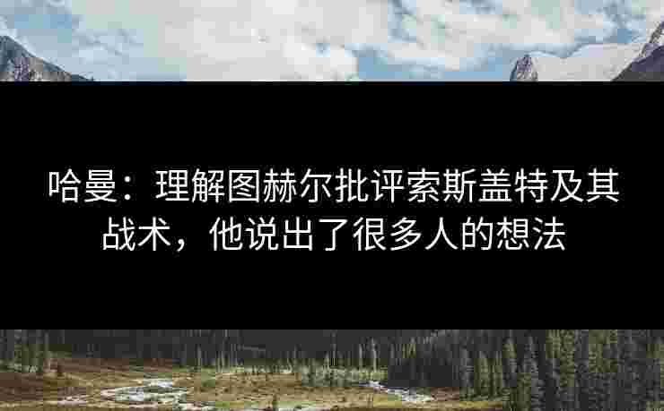 哈曼：理解图赫尔批评索斯盖特及其战术，他说出了很多人的想法